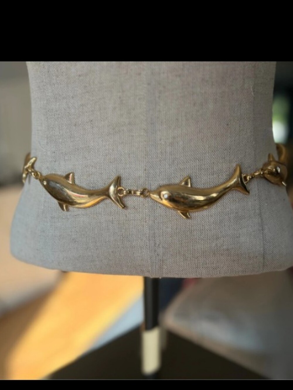 Anne Klein Dolphin Belt Gold Vintage Medium 30"